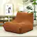 Front. Homcom - Bean Bag Chair for Adults, Giant Fireside Chair Lazy Sofa with High Density Comfortable Foam for Living Room, Bedroom - Brown.