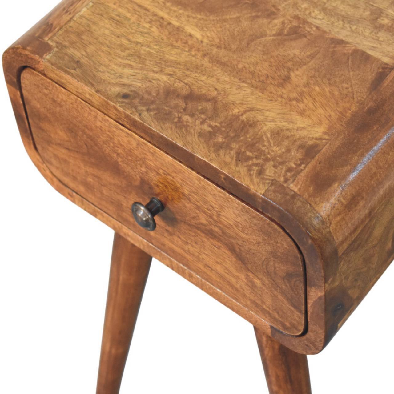 Alt View 1. Artisan Furniture - Artisan Furniture Solid Wood Avora Mini Chestnut Nightstand with 1 drawer - Chestnut.
