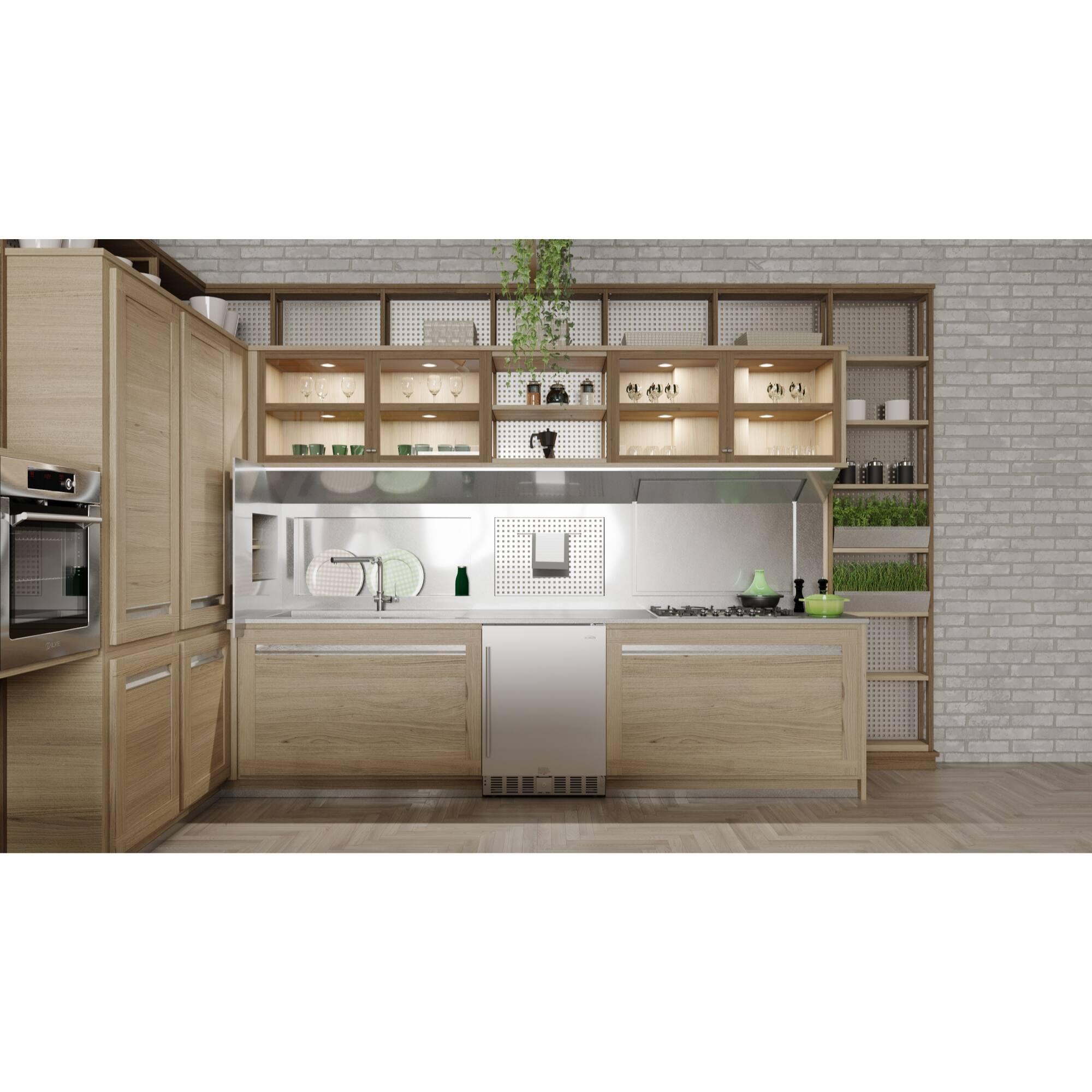 Alt View 7. Koolmore - 23.4 in. Stainless Steel, Solid-Door Built-In Refrigerator and Beverage Cooler, 5 Cu. ft. KM-BIR5C-SS. - Black and Stainless-Steel.