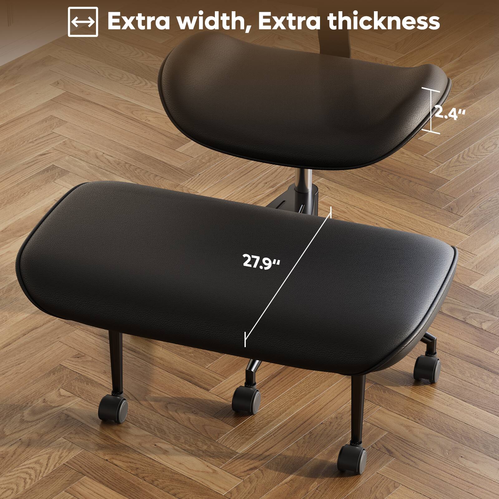 Pinmoco Ergonomic Cross Legged Swivel Chair, Adjustable PU