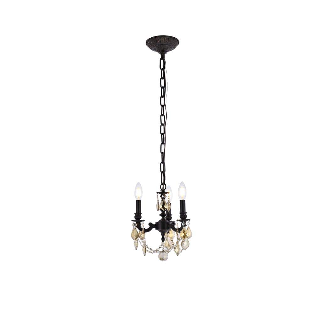 Elegant Lighting - Lillie 3 light Pendant Clear Royal Cut Crystal - Dark Bronze price history on PriceWatchPro