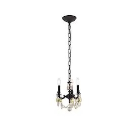 Elegant Lighting - Lillie 3 light Pendant Clear Royal Cut Crystal - Dark Bronze