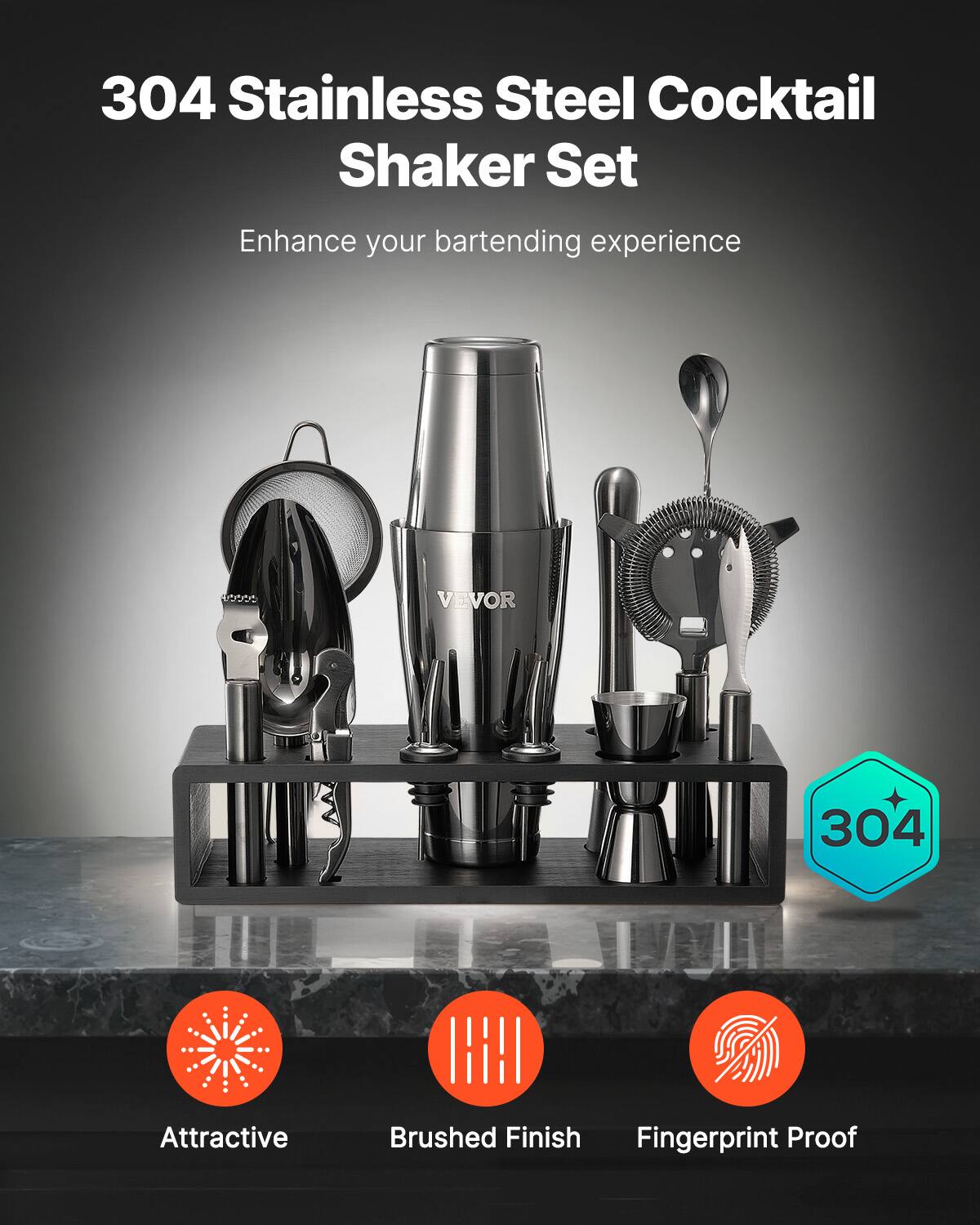 304 Stainless Steel Cocktail Shaker Set

Enhance your bartending experience

Attractive
Brushed Finish
Fingerprint Proof