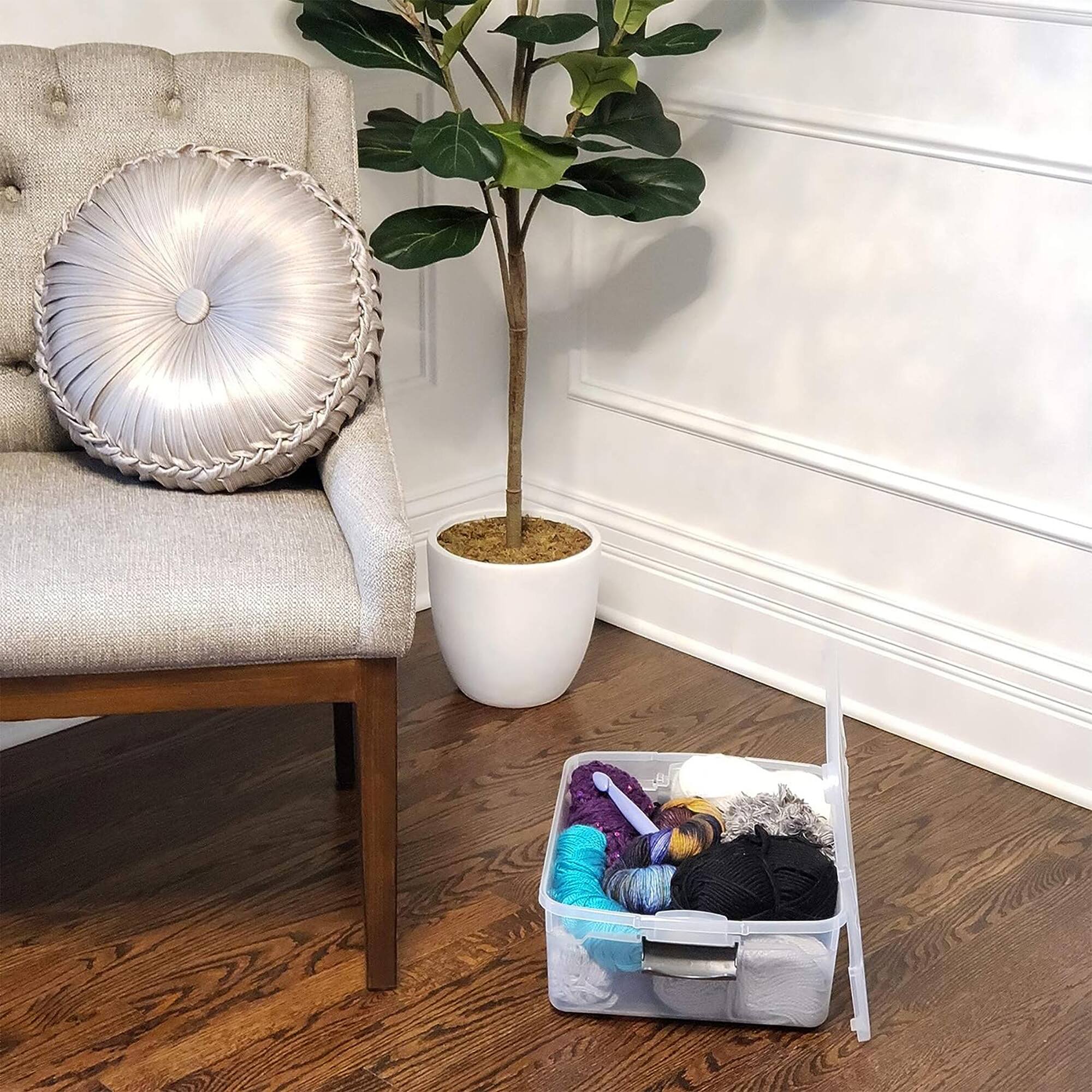 Alt View 7. Homz - Homz 15.5 Qt Plastic Stackable Home Storage Container w/Lid, Gray Latch (8 Pack) - Clear.