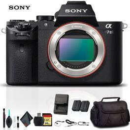 Sony - Alpha a7 II Mirrorless Camera ILCE7M2/B with Soft Bag, 64GB Memory Card, Card Reader, Plus Essential Accessories - Black