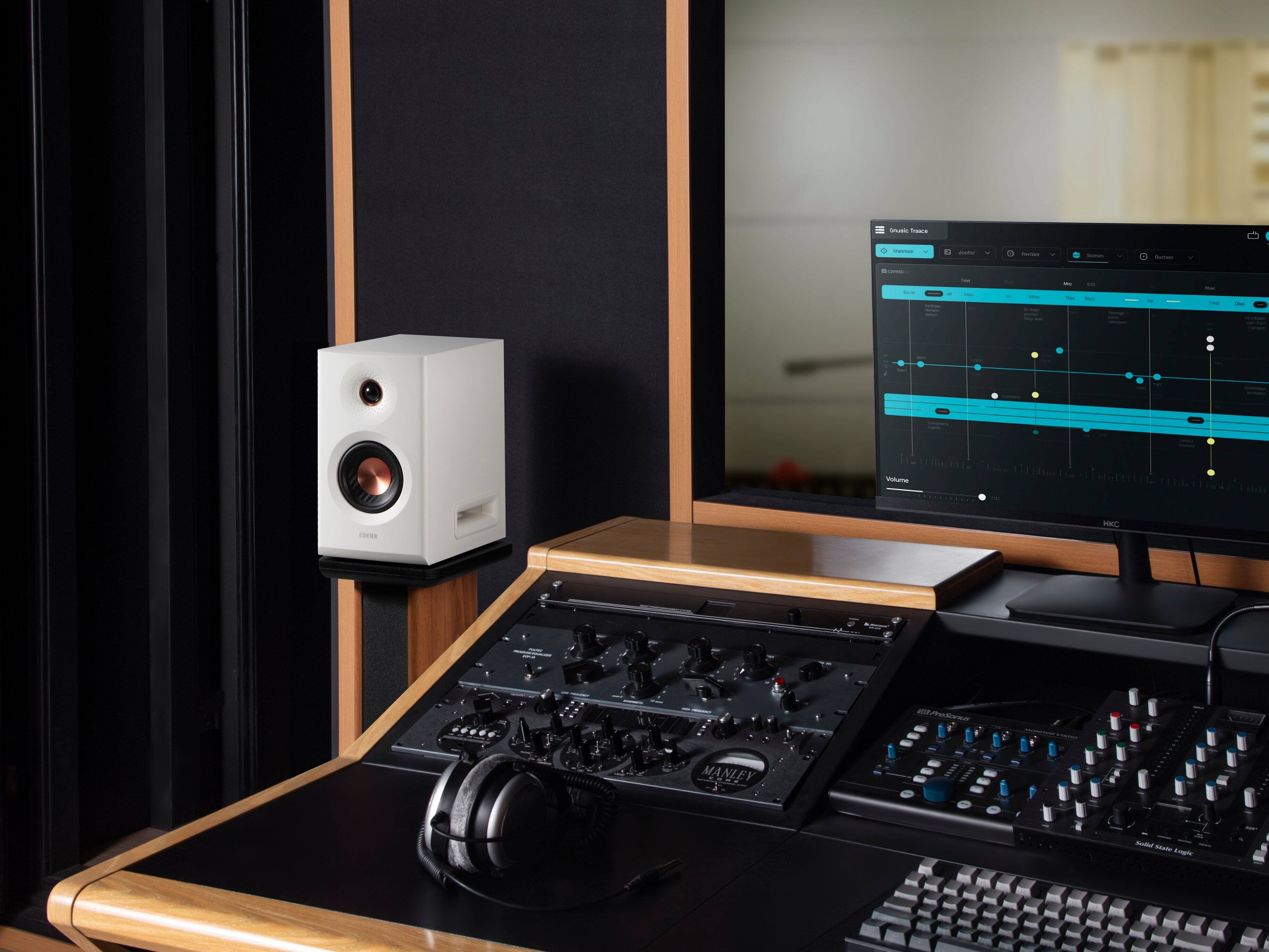 Alt View 2. Edifier - MR5 Powered Studio Monitor 2.0 Speakers (Pair) - White.