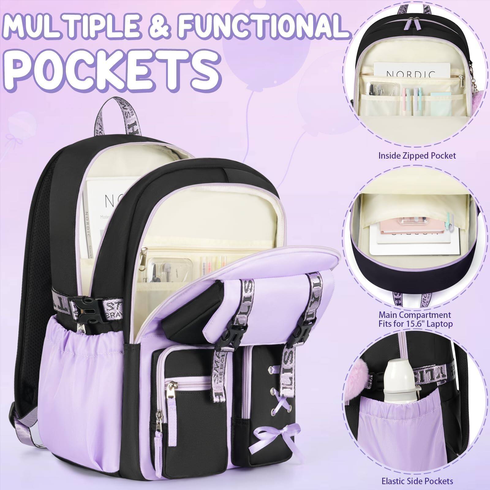 MULTIPLE & FUNCTIONAL POCKETS

- Inside Zipped Pocket
- Main Compartment Fits for 15.6" Laptop
- Elastic Side Pockets