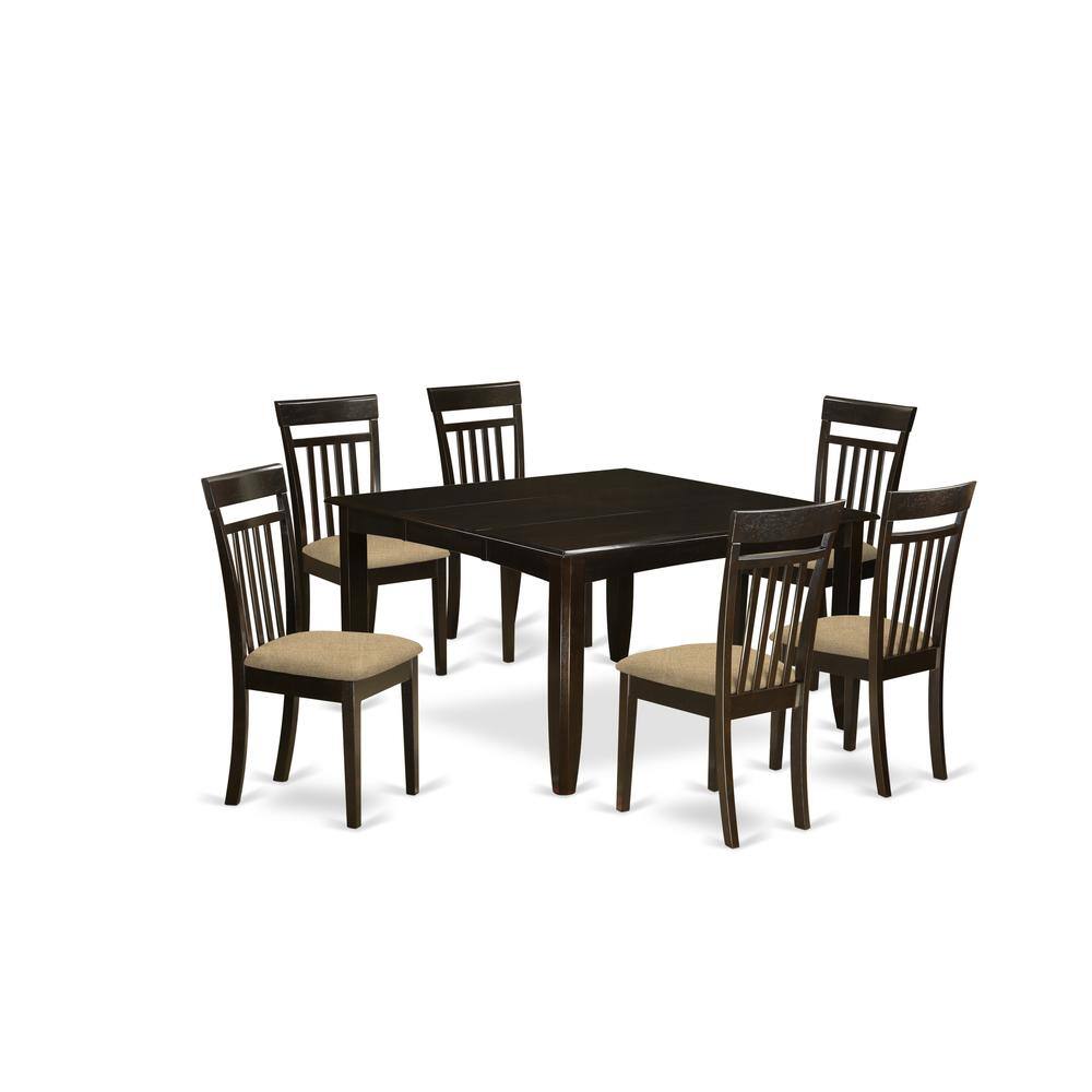 Back. East West Furniture - Dining Room Set Cappuccino - Brown.