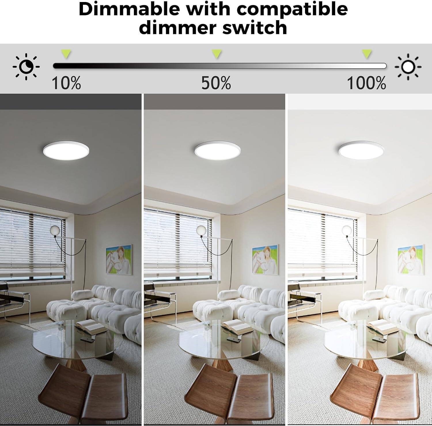 Veranti 12 Inch LED Flush Mount Ceiling Light, Low Profile Design ...