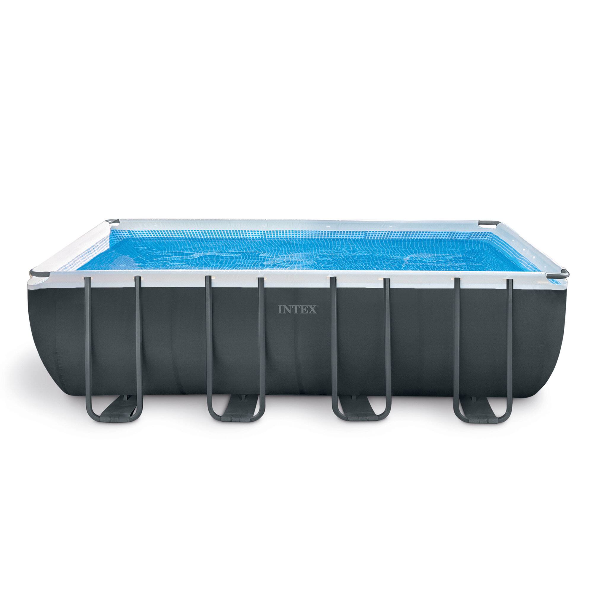 Alt View 11. Intex - Ultra XTR Rectangular Frame Pool & Solar Cover - Blue.