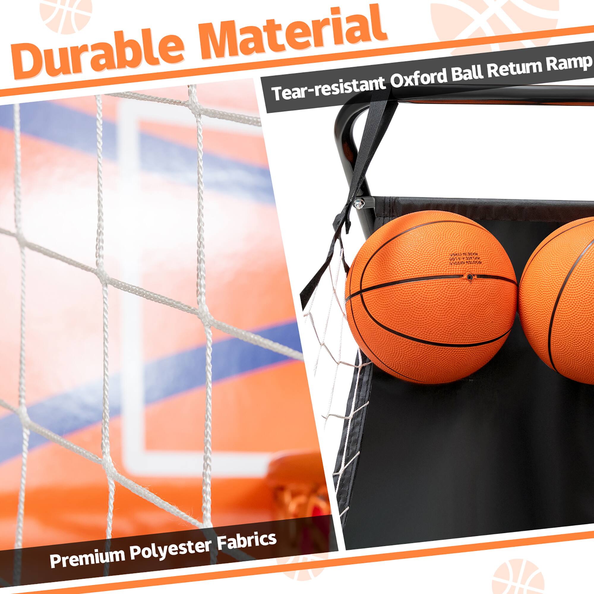 Durable Material: Ball Return Ramp, Tear-resistant Oxford Polyester Fabrics, Premium Polyester Fabrics