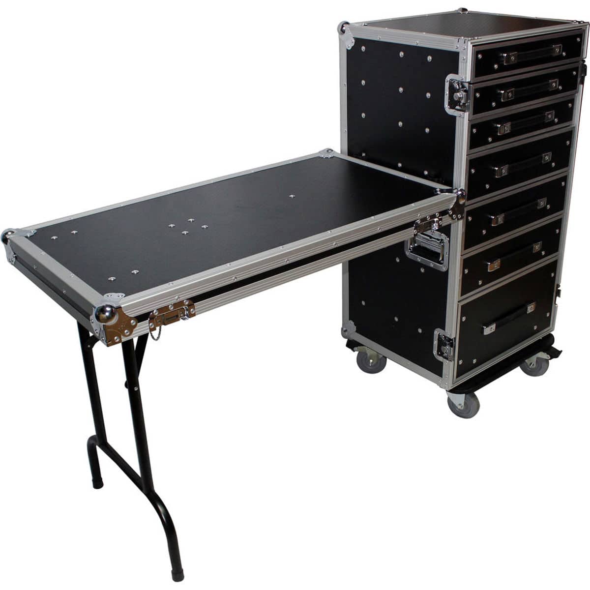 ProX - XS-7DTW ATA-300 Style 7-Drawer Workstation Case with Side Table and Casters