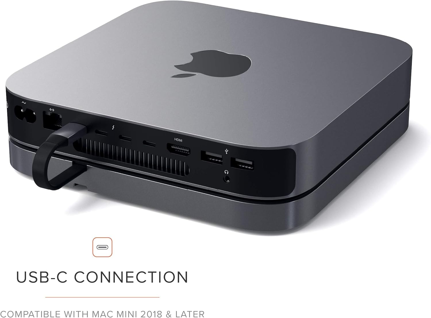 The text on the image reads "USB-C Connection Compatible with Mac Mini 2018 & Later."