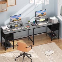 Furologee - 59.4” L-Shaped Computer Desk with Power Outlet - Gray
