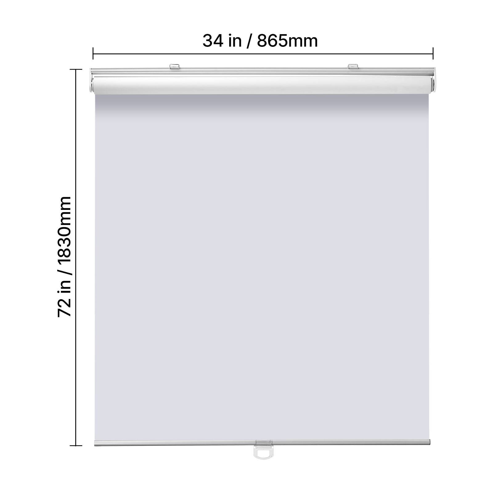 34 in / 865mm  
72 in / 1830mm