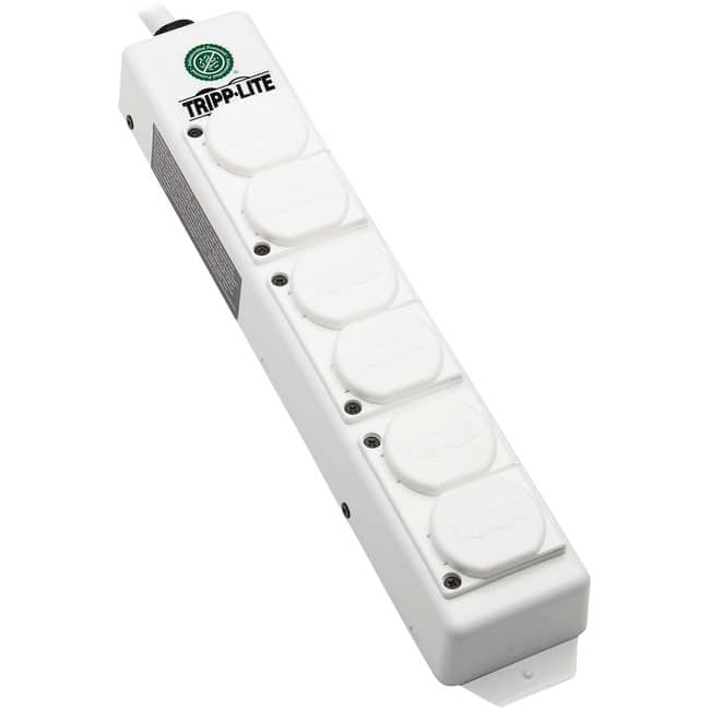 Eaton Tripp Lite Series Safe-IT UL 2930 Medical-Grade Power Strip for Patient Care Vicinity, 6 Hospital-Grade Outlets - White