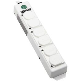 Eaton Tripp Lite Series Safe-IT UL 2930 Medical-Grade Power Strip for Patient Care Vicinity, 6 Hospital-Grade Outlets - White