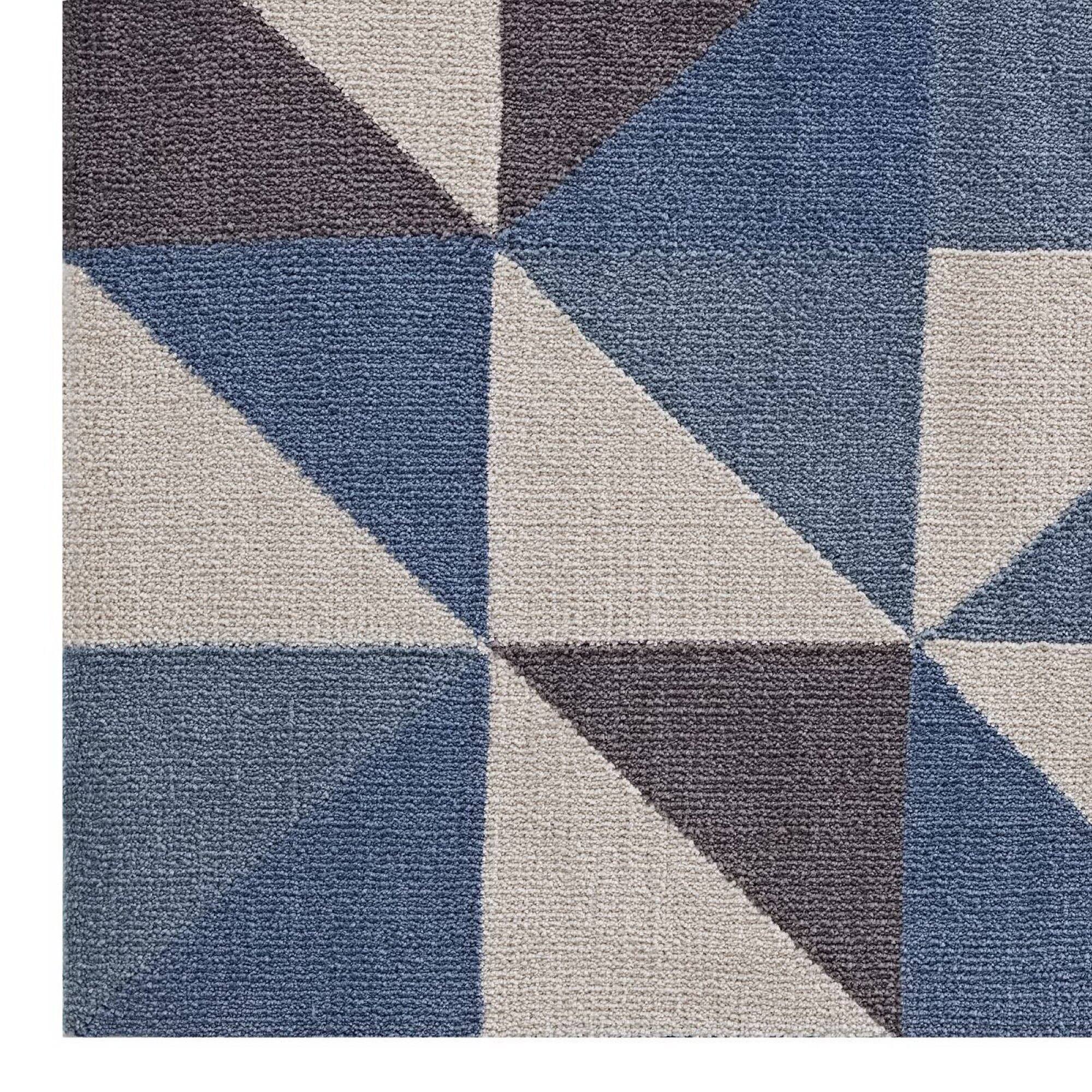 Alt View 1. Modway - Kahula Geometric Triangle Mosaic Area Rug - Blue White and Gray.