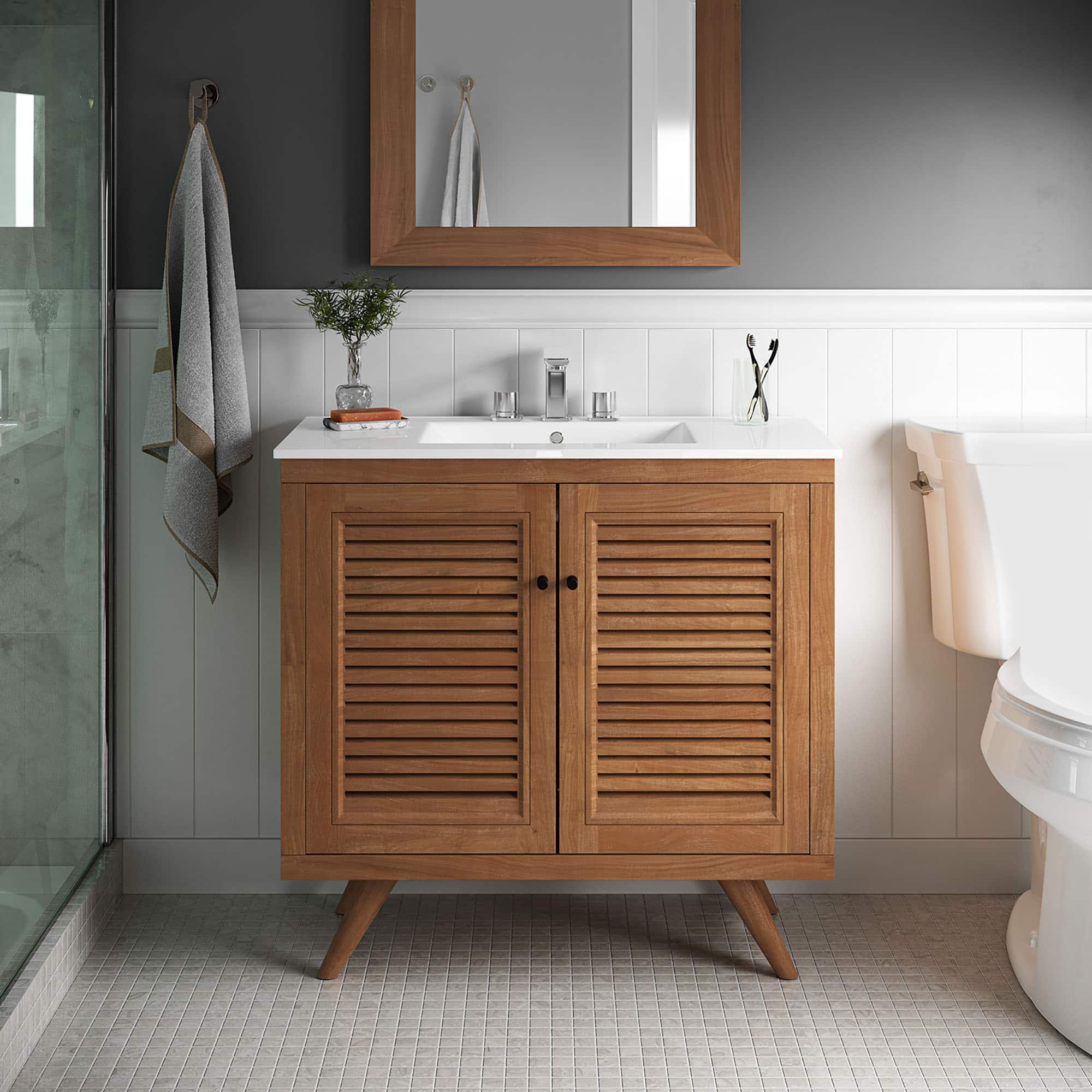 Photos - Bathroom Sink Modway  Birdie Bathroom Vanity Basin Included - Natural White EEI-5113-NAT-WHI 