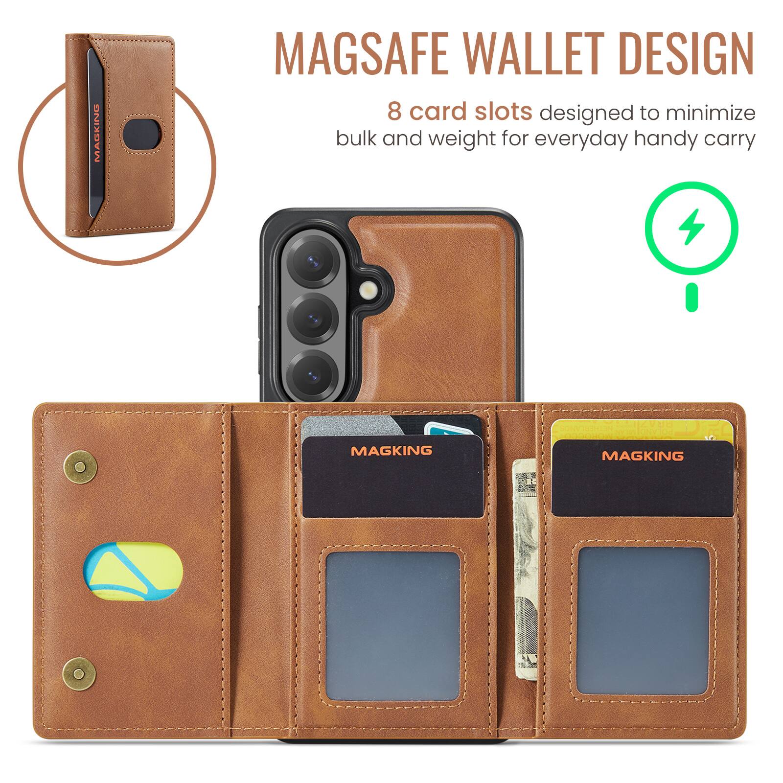 MAGSAFE WALLET DESIGN  
8 card slots designed to minimize bulk and weight for everyday handy carry