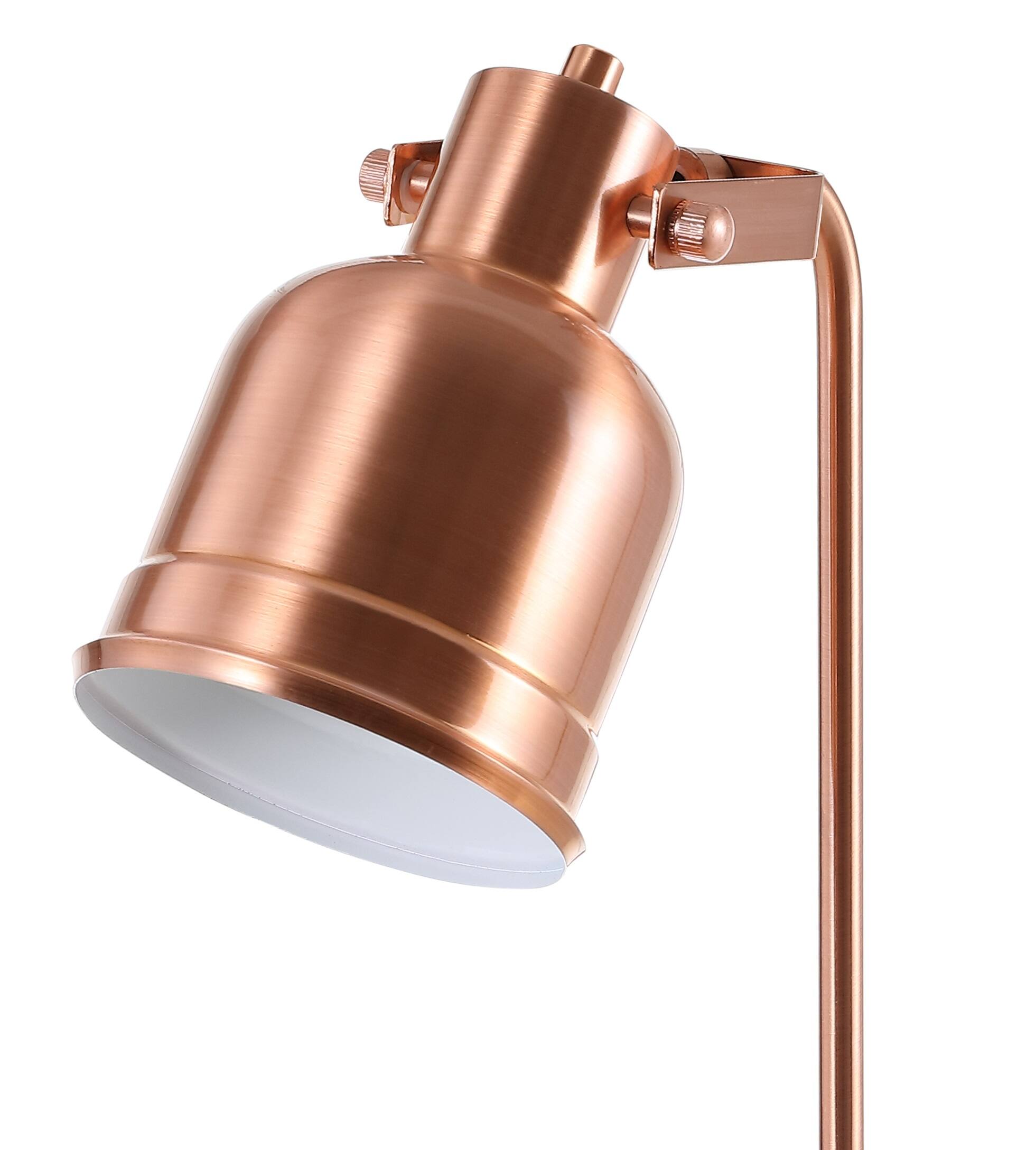 Alt View 4. Jonathan Y - Edgar 18" Metal LED Task Lamp, Copper - Copper.