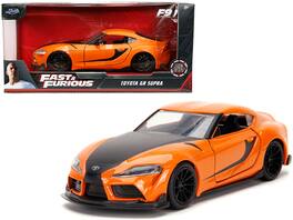 Toyota GR Supra Stripes "Fast & Furious 9 F9" (2021) Movie 1/32 Diecast Model Car by Jada - Orange With Black