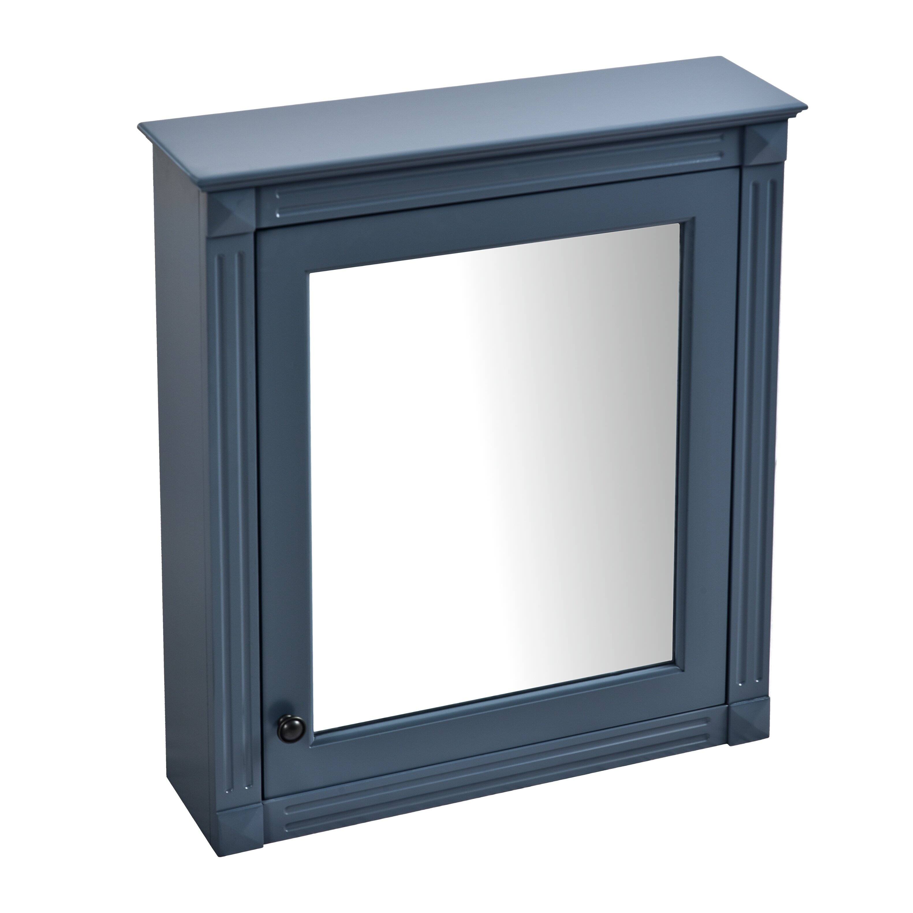 Alt View 4. Z-Edge - 24'' x 27'' Wall Mounted Bathroom Storage Cabinet with Mirror, Medicine Cabinet with Height Adjustable Shelf - Blue.