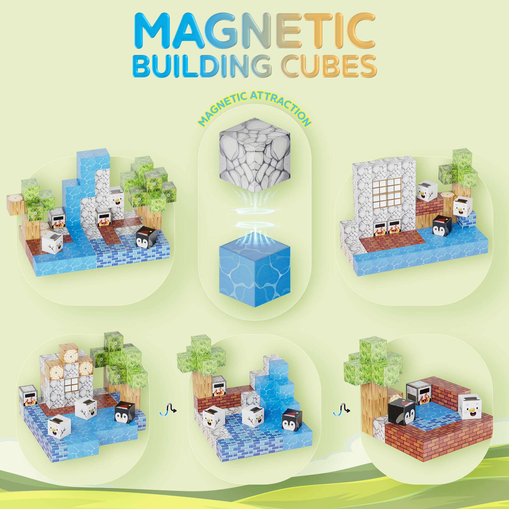 MAGNETIC BUILDING CUBES MAGNETIC ATTRACTION