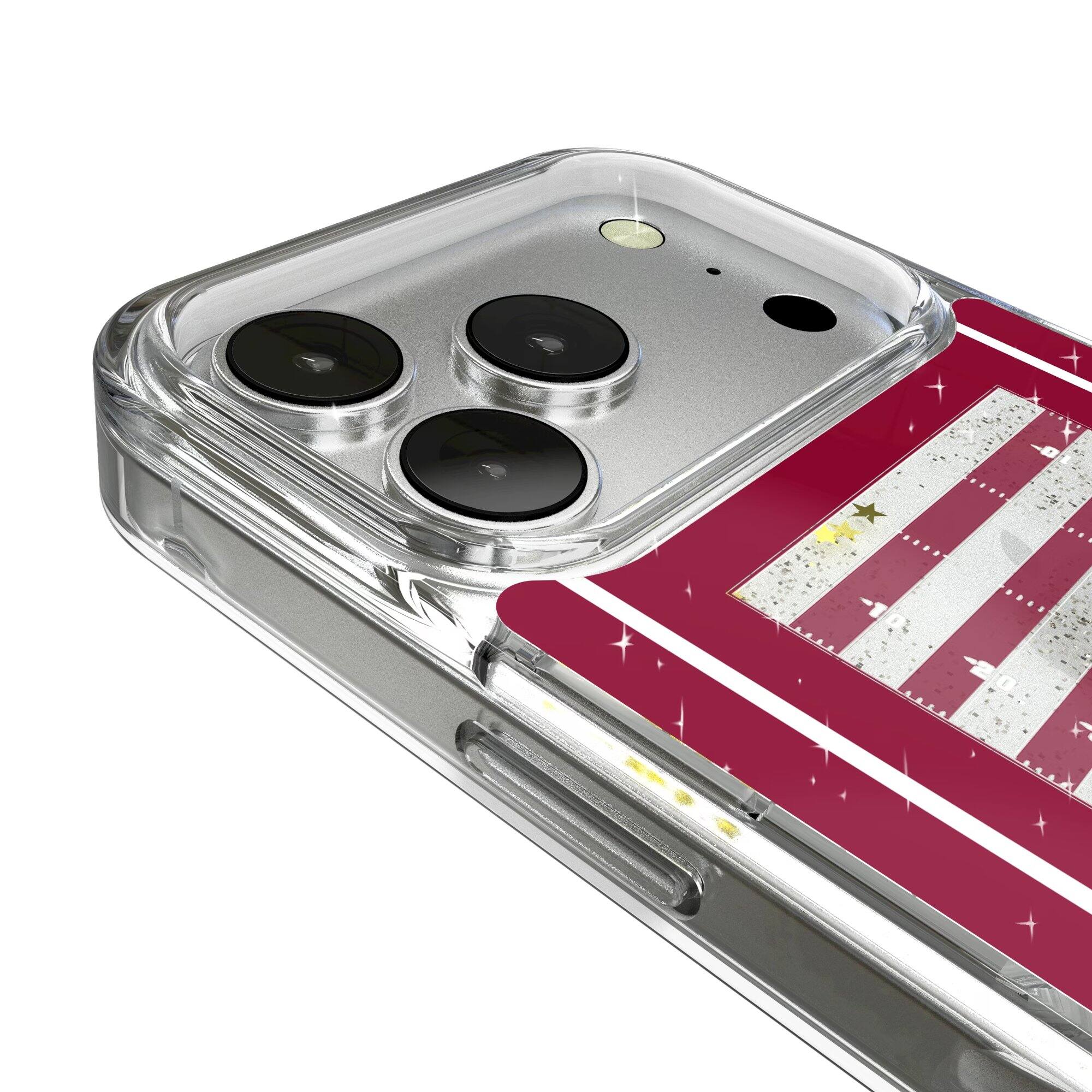 Alt View 2. Keyscaper - Arizona Cardinals iPhone Field Design Glitter Case - 16 Pro - Multicolor.