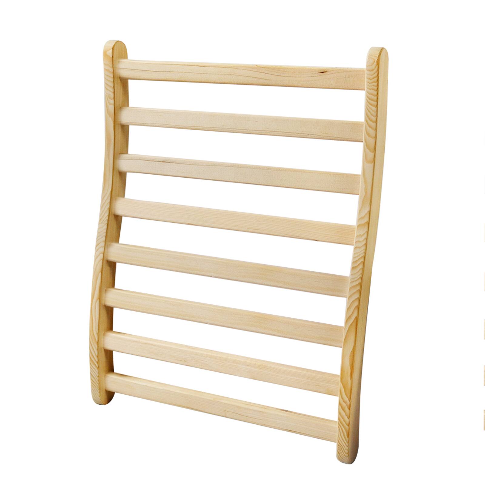Front. APRILSOUL - S Shape Sauna Backrest Canadian Natural Wood Hemlock Non Toxic Accessories Bench - white.