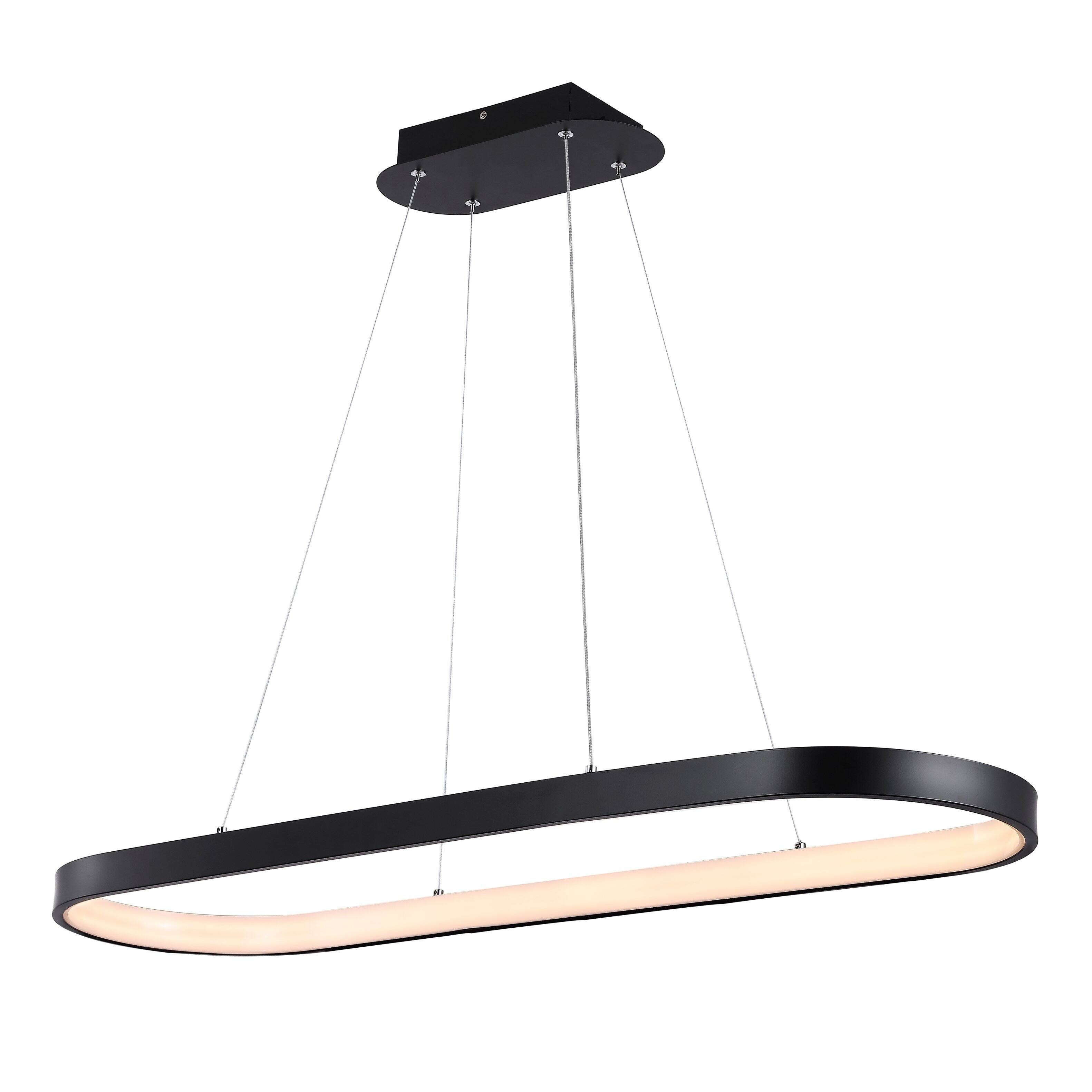 "Jonathan Y - Nolan 38.75"" Modern Bohemian Iron Linear Integrated LED Pendant - Black" price history on PriceWatchPro