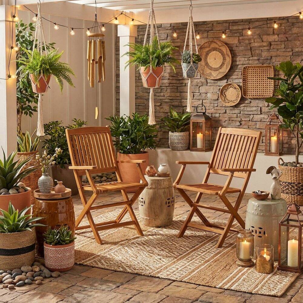 Alt View 1. Outdoor Escape - Wooden Patio Chair Set of 2 - Oil Finish, Durable and Comfortable Seating - Brown.