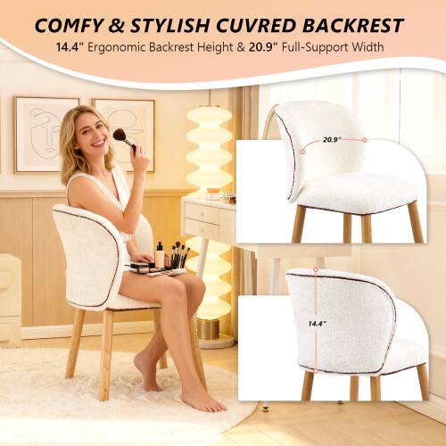 COMFY & STYLISH CUVRED BACKREST  
14.4" Ergonomic Backrest Height & 20.9" Full-Support Width