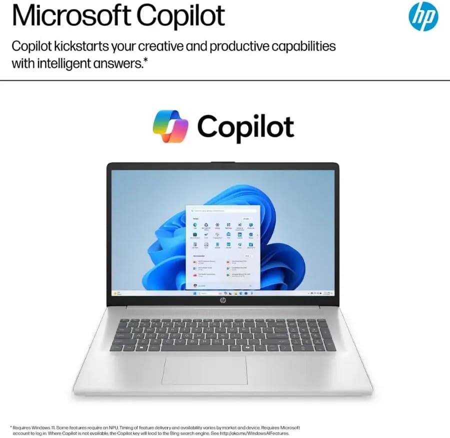 Microsoft Copilot  
Copilot kickstarts your creative and productive capabilities with intelligent answers.*

Copilot

Requires Windows 11. Some features require an NPU. Timing of feature delivery and availability varies by market and device. Requires Microsoft account to log in. Where Copilot is not available, the Copilot key will lead to the Bing search engine. See [http://aka.ms/WindowsAIFeatures](http://aka.ms/WindowsAIFeatures).