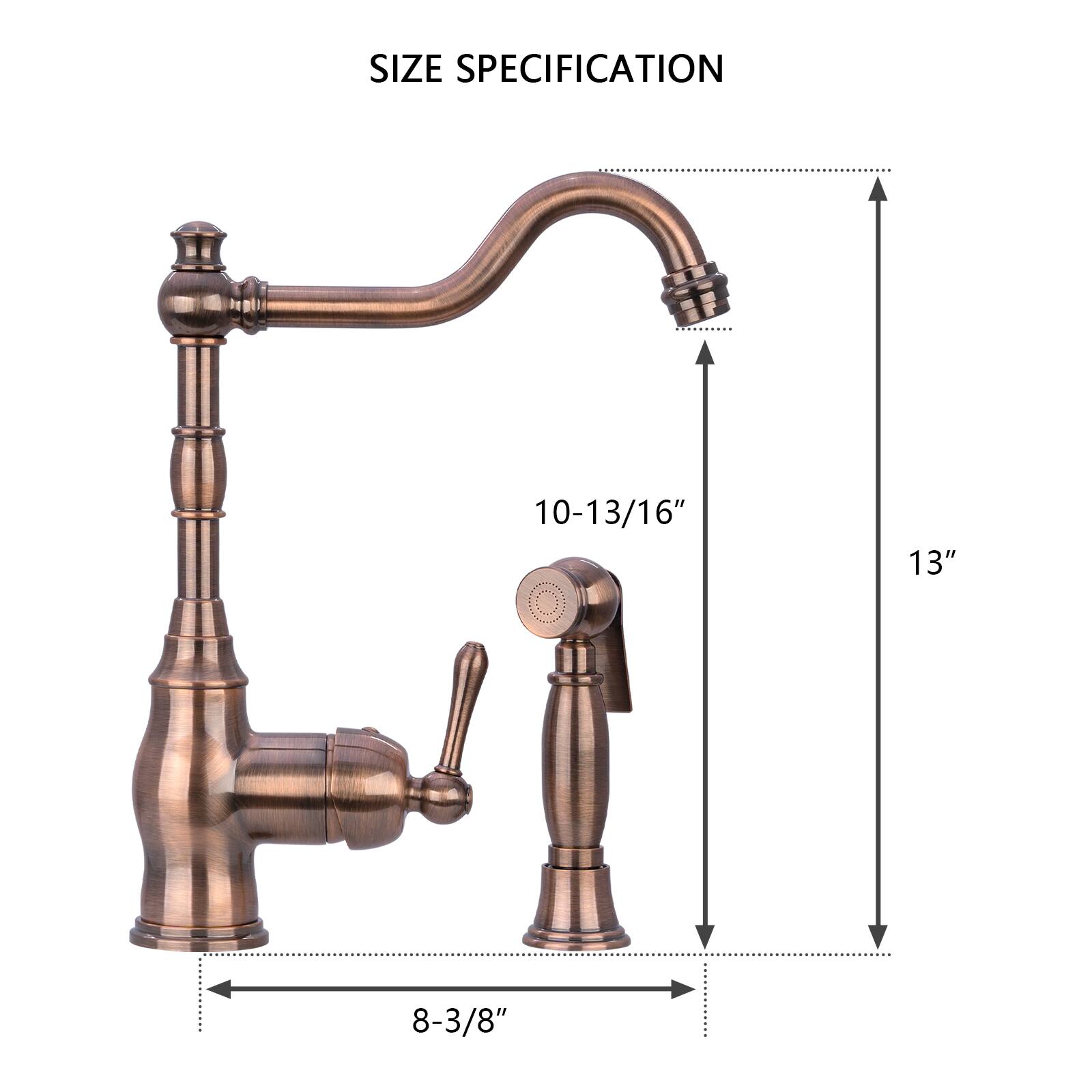 SIZE SPECIFICATION

- 10-13/16"
- 13"
- 8-3/8"