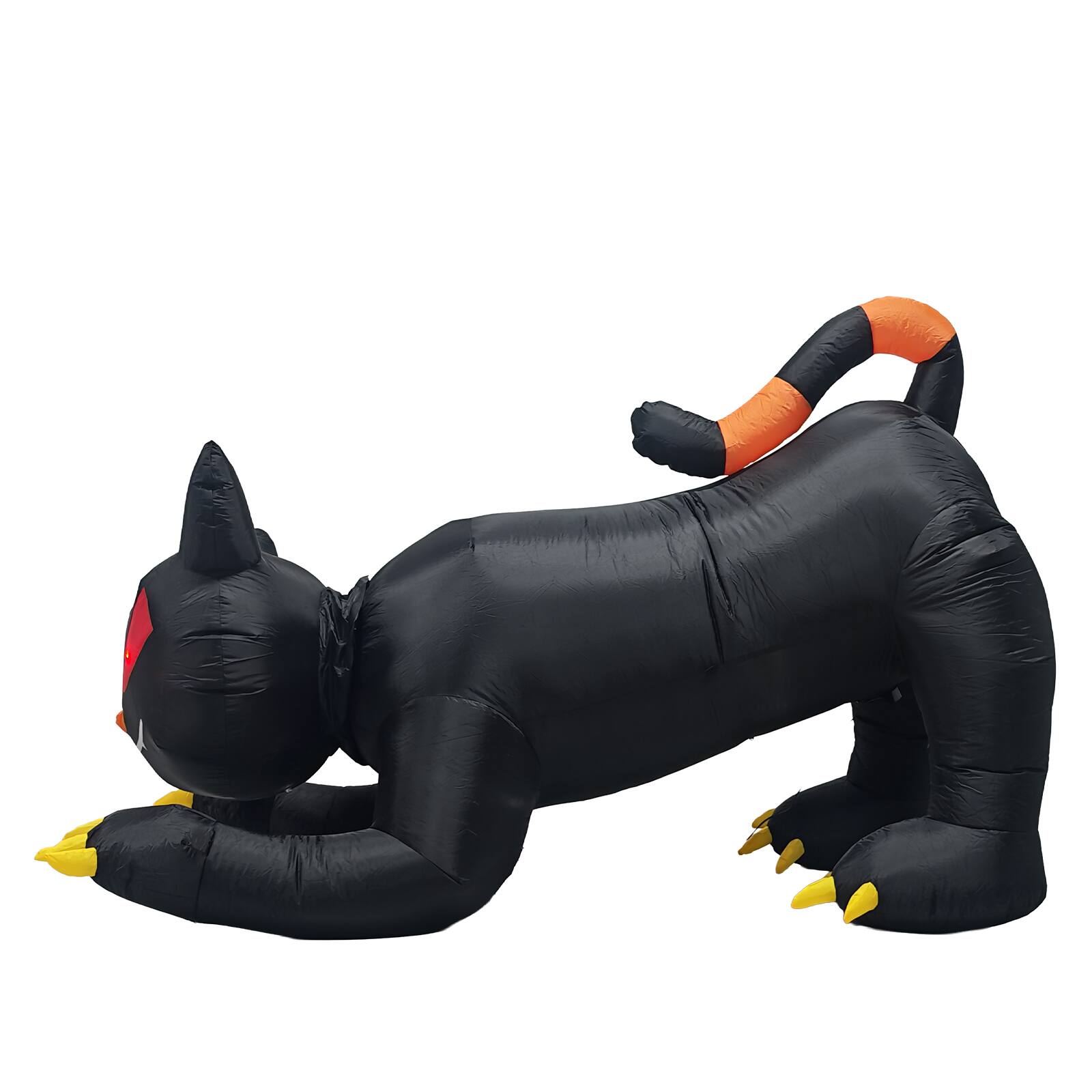 Left. Sunoyar - 6.5ft Halloween Inflatable Animated Black Cat with LED Lights - Black.