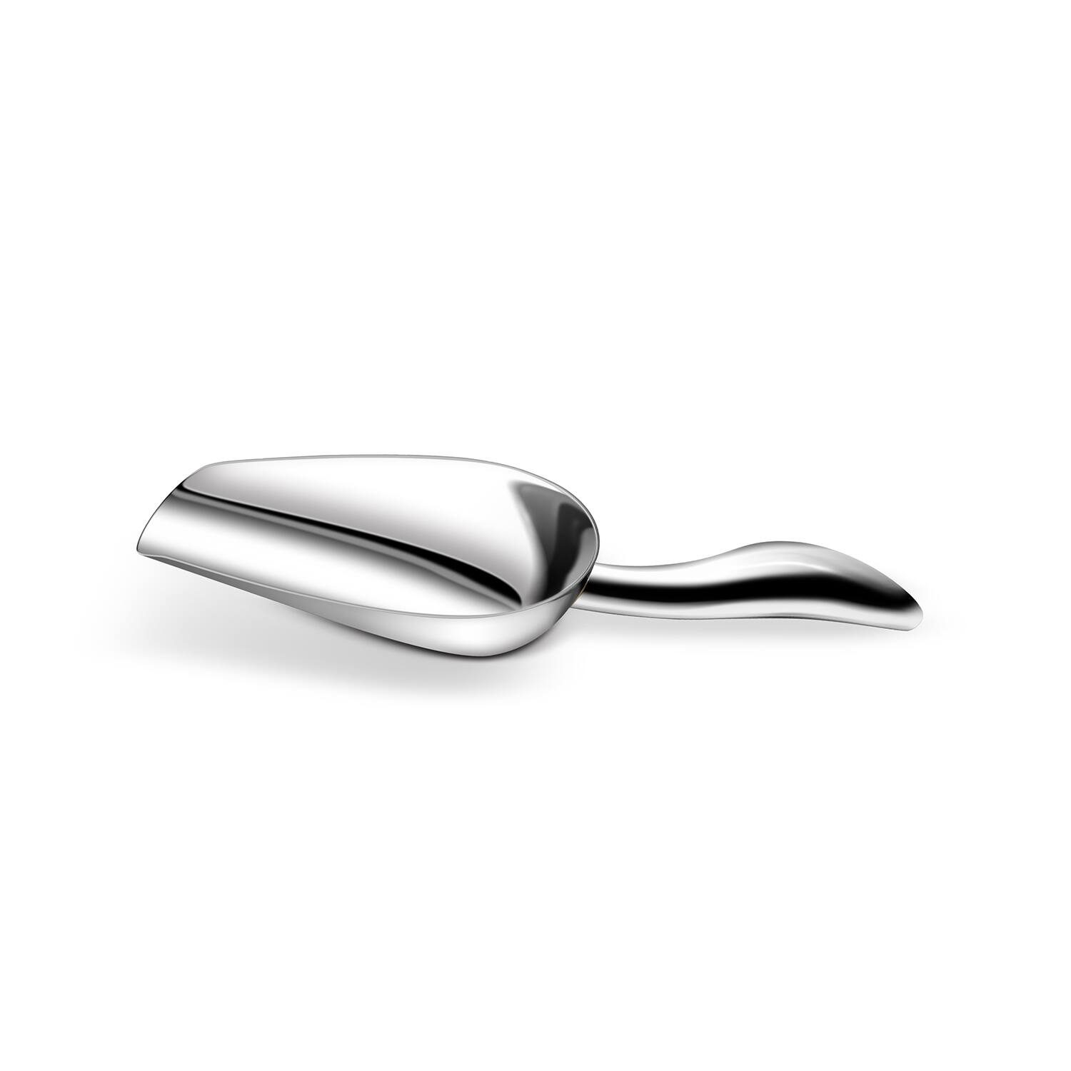 Angle. Malletson - 2PC Ice Scoop Stainless Steel Ergonomic Handle for Bars and Kitchens.