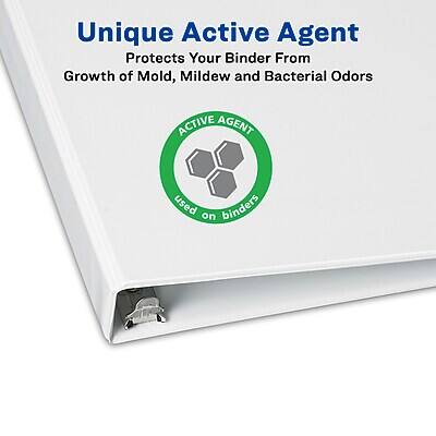 Unique Active Agent  
Protects Your Binder From Growth of Mold, Mildew and Bacterial Odors  

ACTIVE AGENT  
Used on binders