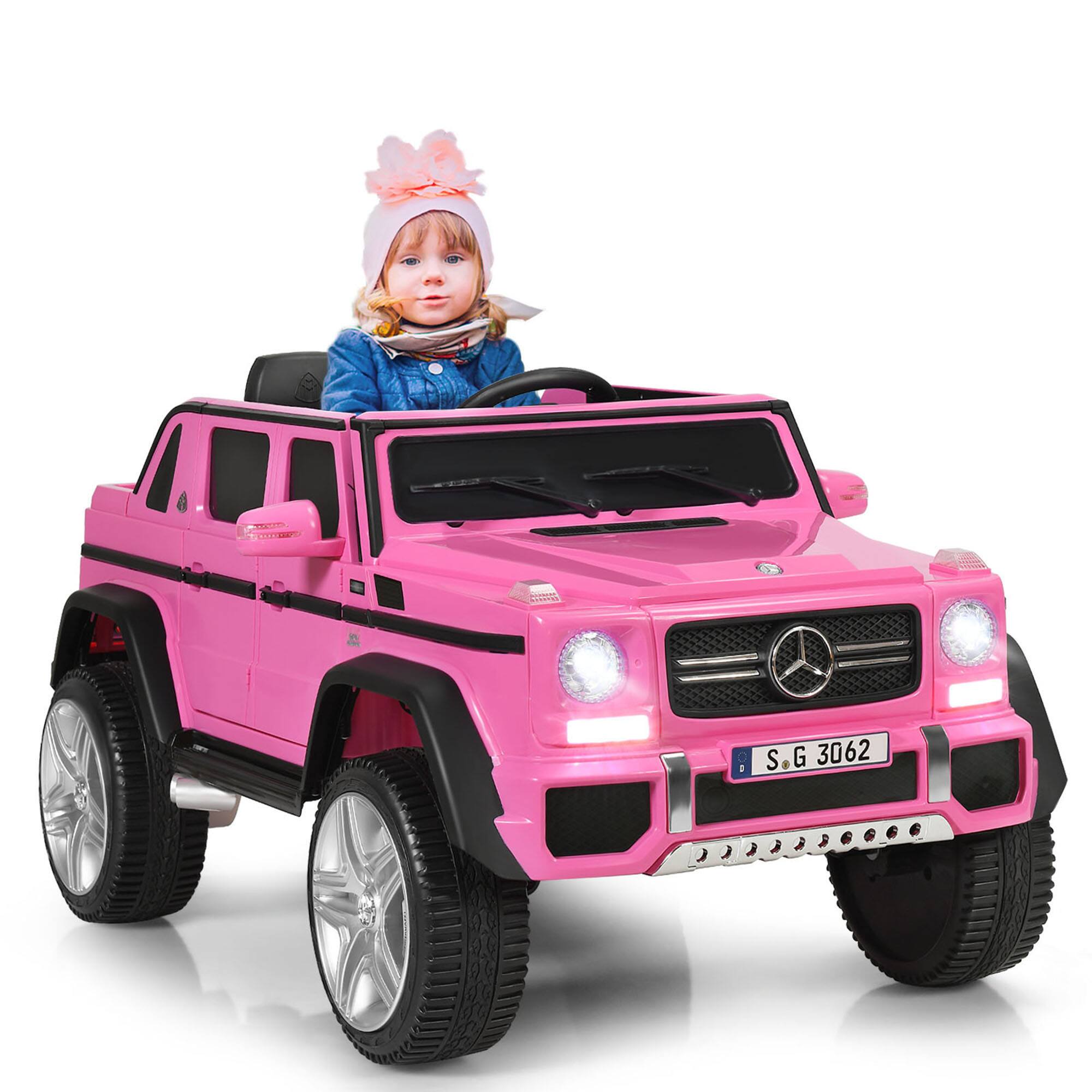 Front. Gymax - Gymax 12V Licensed Mercedes-Benz Kids Ride On Car RC Motorized Vehicles w/ Trunk Pink - Pink.