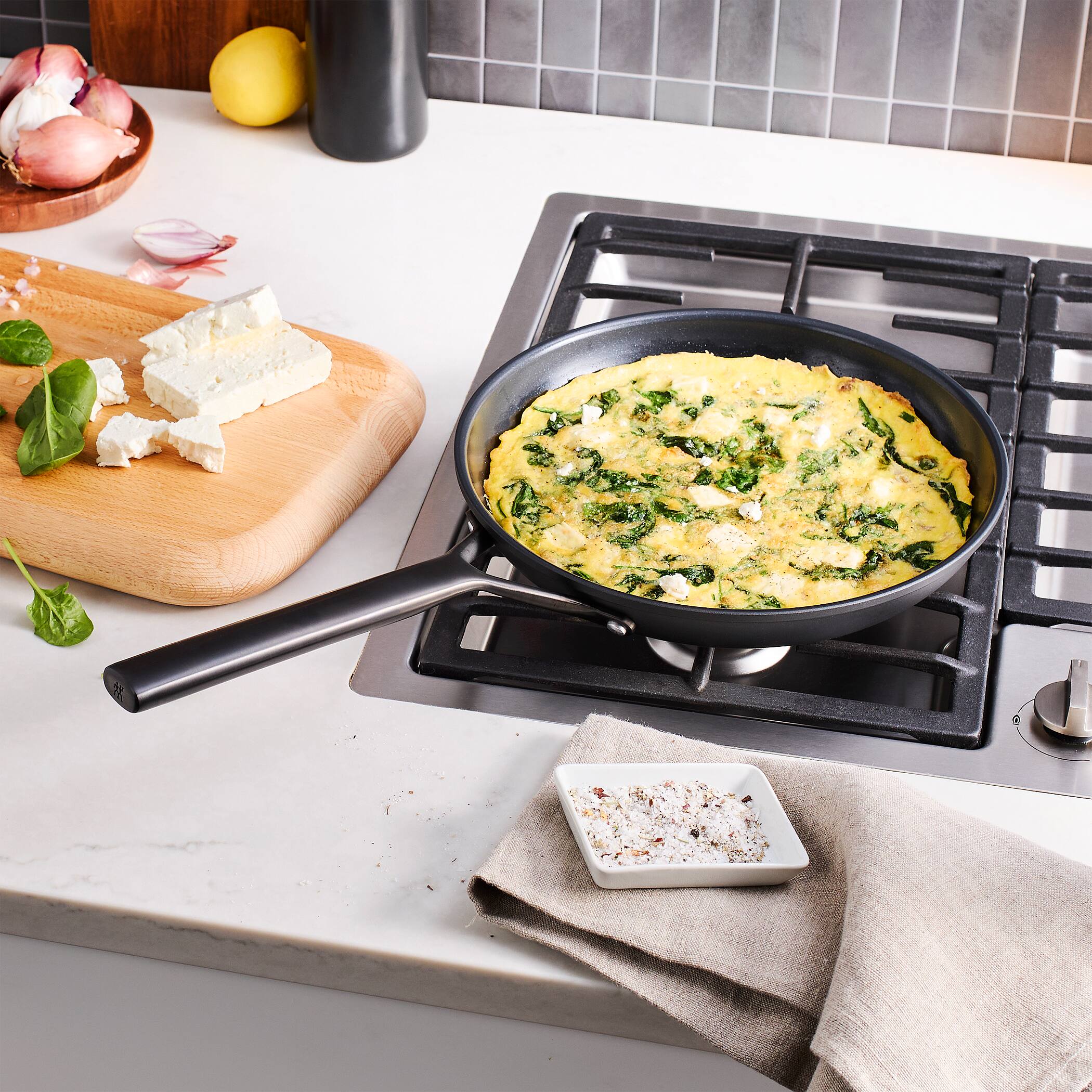 Alt View 1. ZWILLING - ZWILLING Milano 12-inch Aluminum Ceramic Nonstick  Fry Pan - Black.
