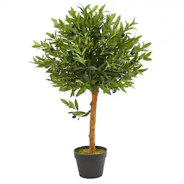 BreeBe - 34" Olive Topiary Tree UV Resistant (Indoor/Outdoor) - Green