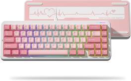 FL.ESPORTS - GEO 65 HE 60% Gaming Keyboard,Hall Effect Aluminum Alloy Mechanical Keyboard with Magnetic Switches - Pink