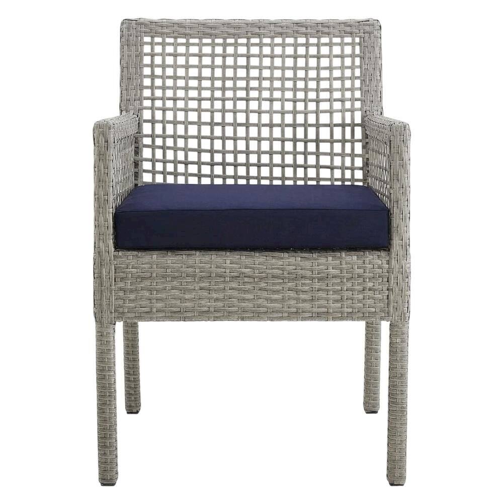 Back. Outdoor Escape - Outdoor Patio Wicker Rattan Armchair for Dining, Cushioned, Lounge Style - Brown.