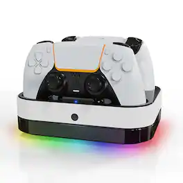 Cluzine - PS5 Wireless Controller Contact Charging Dock Dual Charging Station with RGB Light