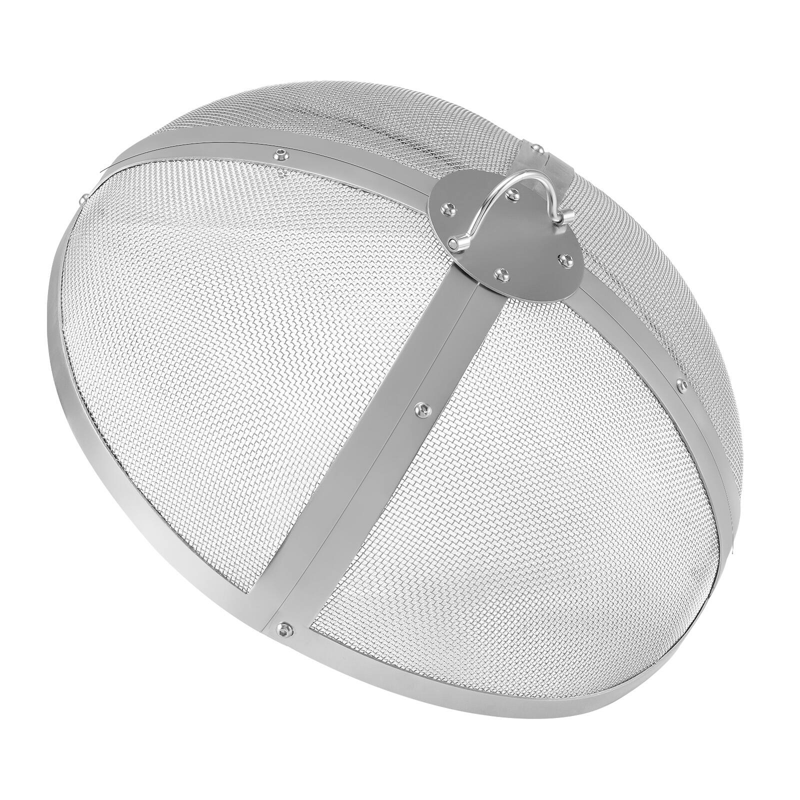 Alt View 5. VEVOR - Fire Pit Spark Screen Round 27", Reinforced Heavy Duty Steel Metal Cover, Outdoor Firepit Lid, Easy-Opening Top Screen - Silver.