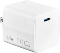 Insignia™ - 65W USB-C Wall Charger for MacBook Pro, iPad, iPhone, Apple Watch, Samsung Smartphones & More - White - Front_Zoom