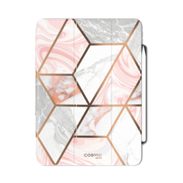 i-Blason - Cosmo Case for iPad Pro 12.9" (2021) – Kickstand, Pencil Holder, Drop Protection - Marble Pink