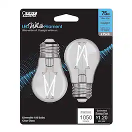 FEIT ELECTRIC - Feit White A15 E26 (Medium) Filament LED Bulb Daylight 75 Watt Equivalence 2 pk