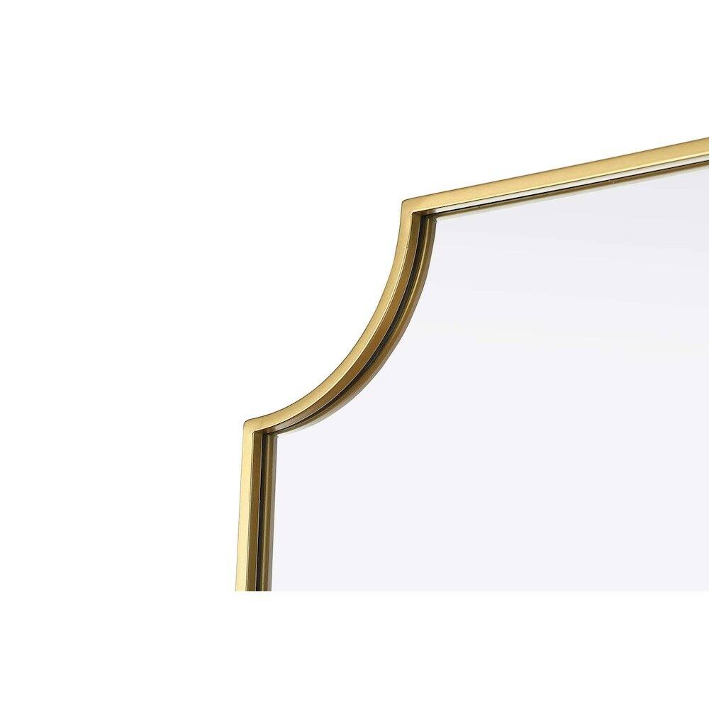 Alt View 1. Elegant Kitchen and Bath - Notched Metal Mirror 24x36 inch in Brass - Brass.