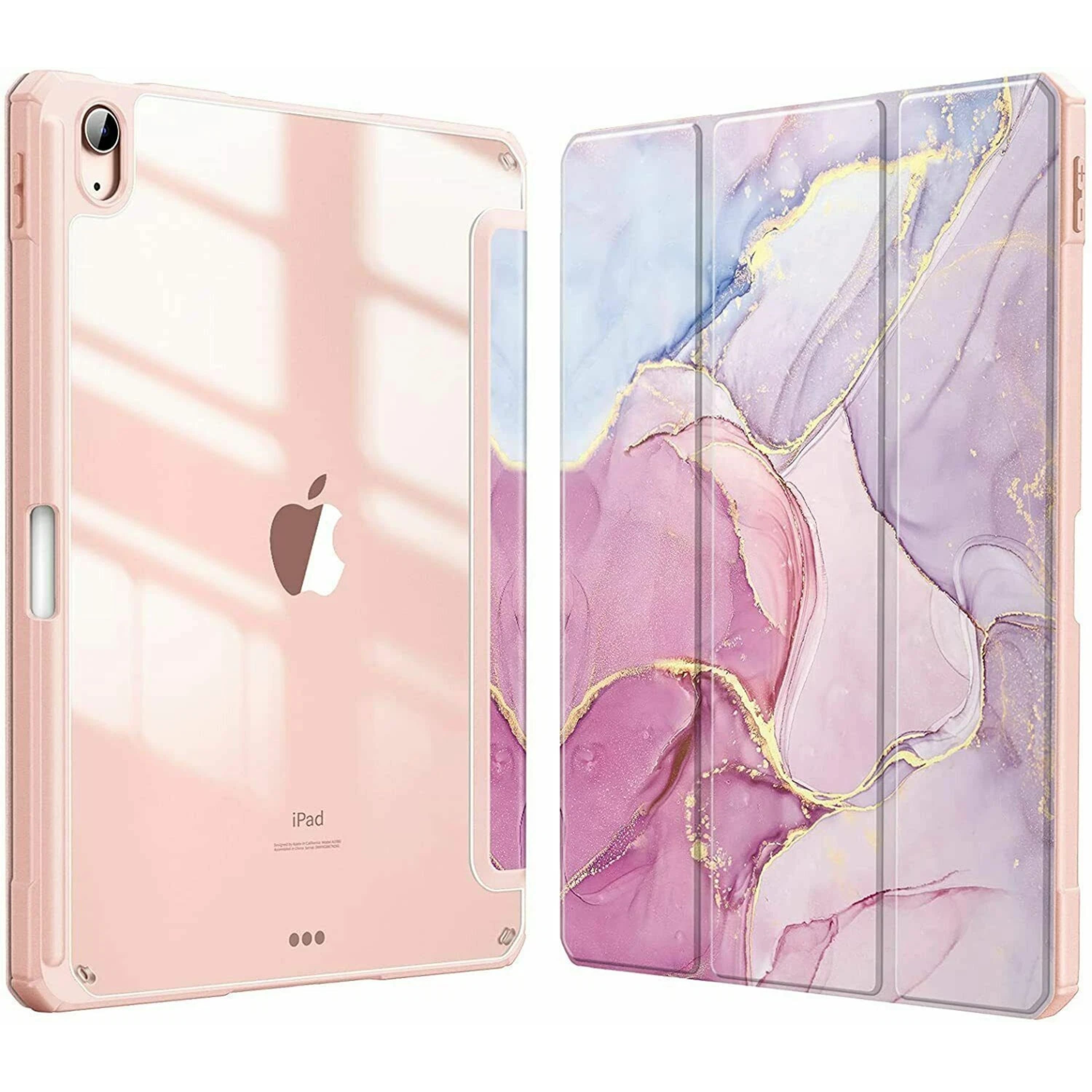 Kitcheniva - Shockproof Hybrid Slim Case For iPad Air 11 Inch M2 2024 With Pencil Holder - Glittering Marble